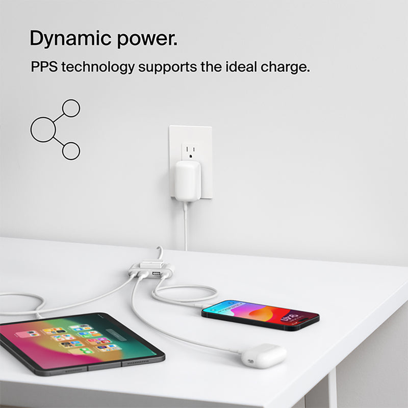 Belkin BoostCharge 42W Dual USB-A + USB-C Wall Charger with PPS and PD White