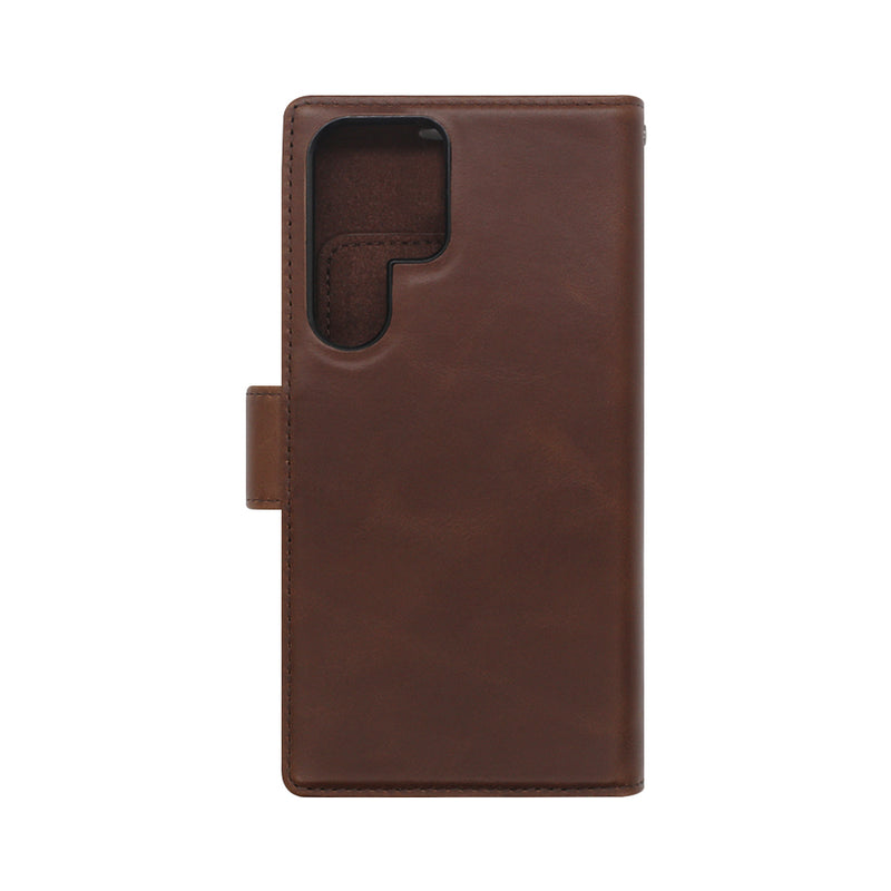 Wisecase Samsung Galaxy S23 Ultra Deluxe Wallet Folio Brown