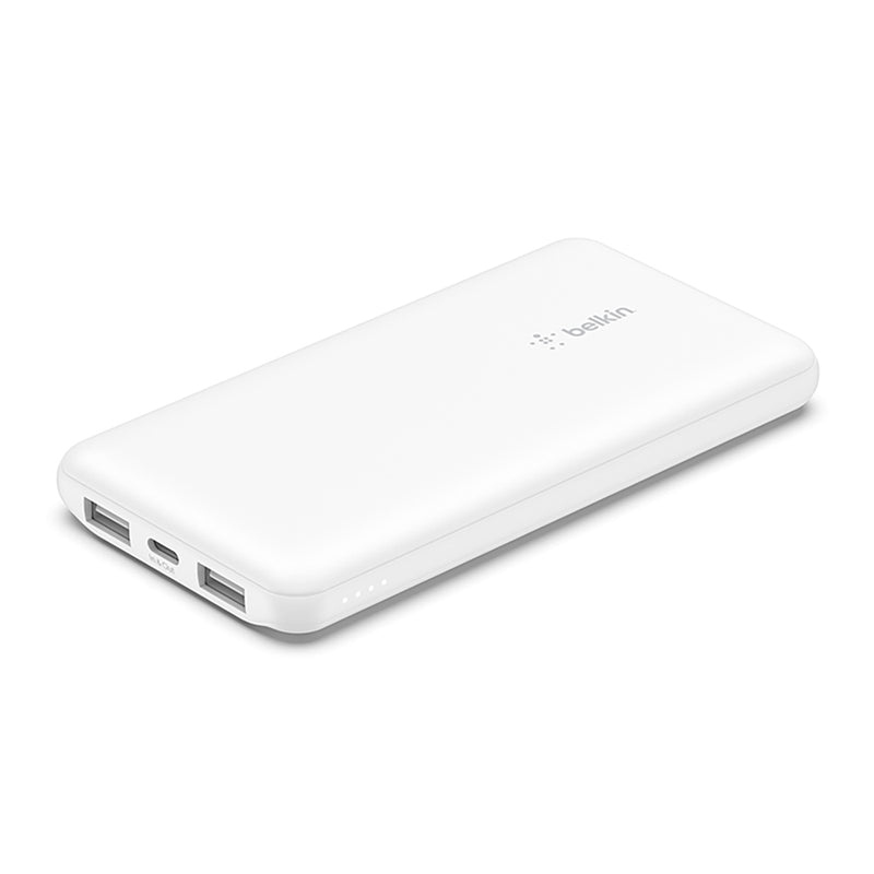 Belkin BoostCharge 10K Power Bank 15W 3 Port Charge + USB-A-C Connector Pearl White