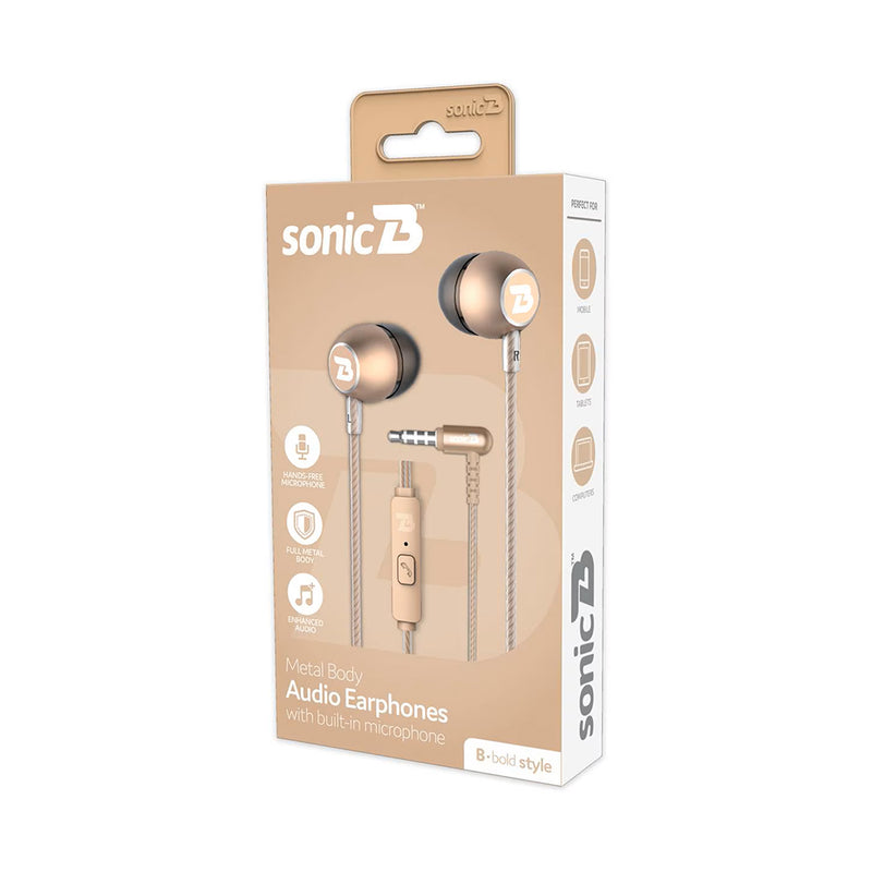 Sonicb Bold Metal Wired Earphone Gold