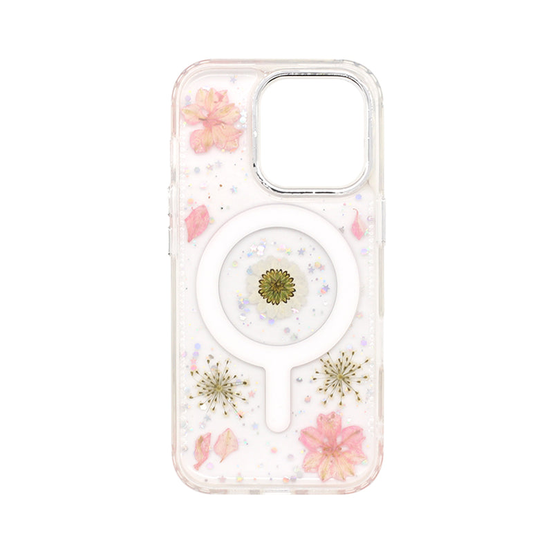 Wisecase iPhone 16 Pro Moda Print Magsafe Case White Chamomile