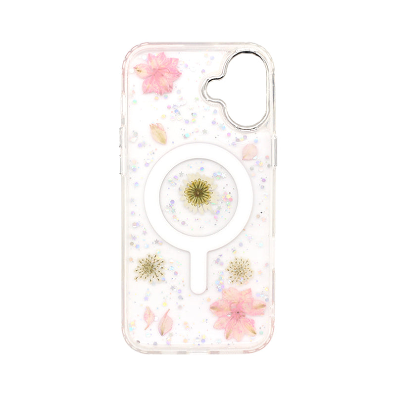 Wisecase iPhone 16 Plus Moda Print Magsafe Case White Chamomile