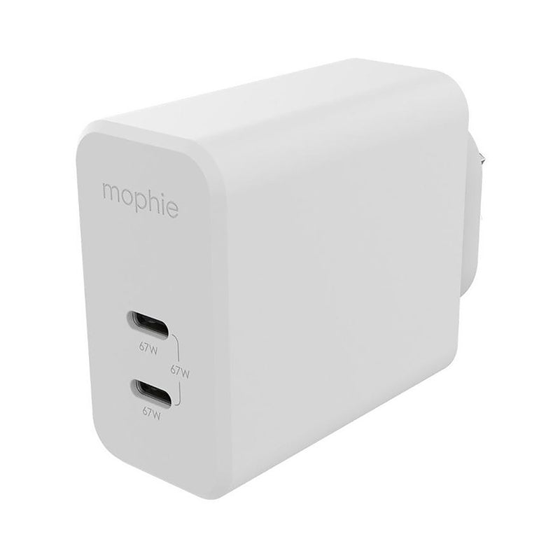 Mophie Speedport 67W Dual Port USB-C GaH Wall Charger White