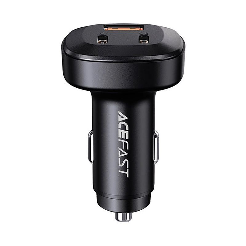 Acefast B3 66W(USB-C+USB-C+USB-A) three-port metal car charger black