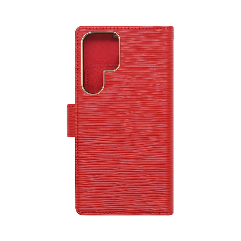 Wisecase Samsung Galaxy S23 Ultra Deluxe Wallet Folio Red