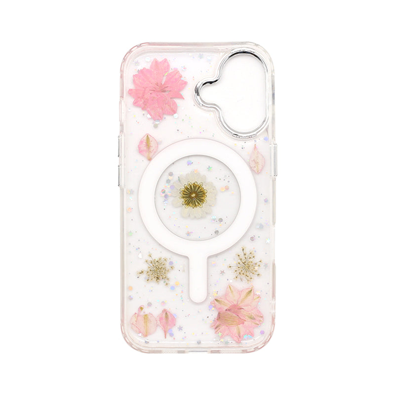 Wisecase iPhone 16 Moda Print Magsafe Case White Chamomile