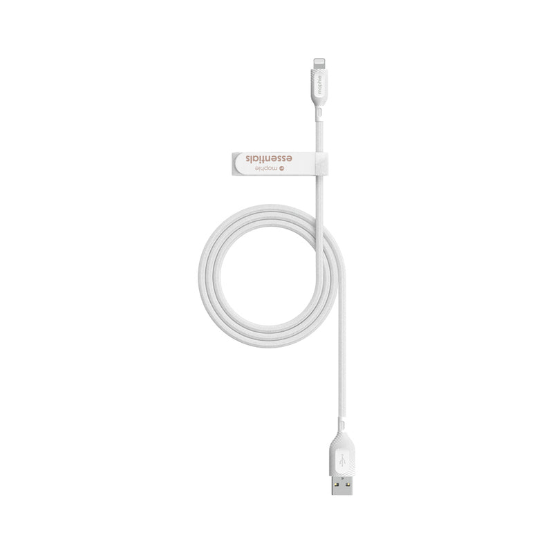 Mophie Essential USB-A to Lightning Cable, Braided, 1M, White