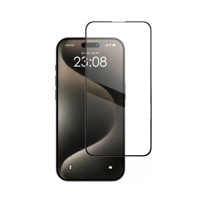 Doormoon iPhone 16 Pro 5D Tempered Glass - Black