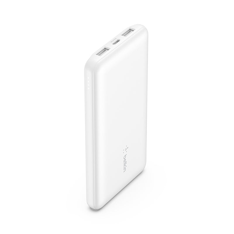 Belkin BoostCharge 10K Power Bank 15W 3 Port Charge + USB-A-C Connector Pearl White