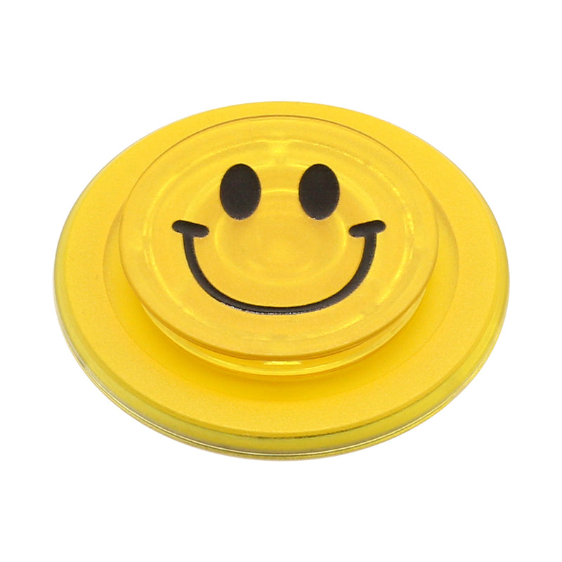 Popsnap Magnetic Phone Grip&Stand With Swappable Top Yellow Smile