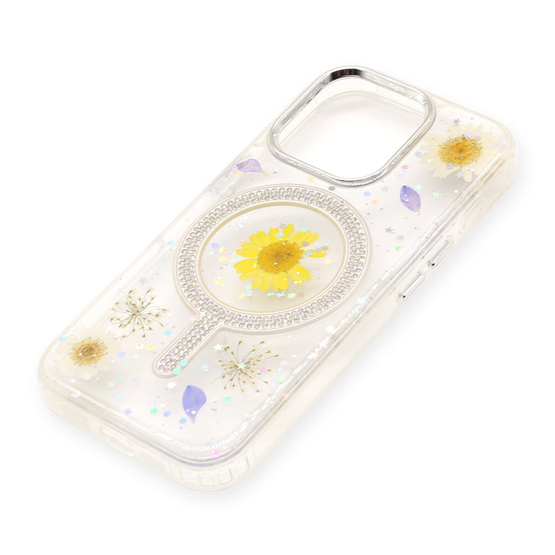 Wisecase iPhone 16 Pro Moda Print Magsafe Case Daisy