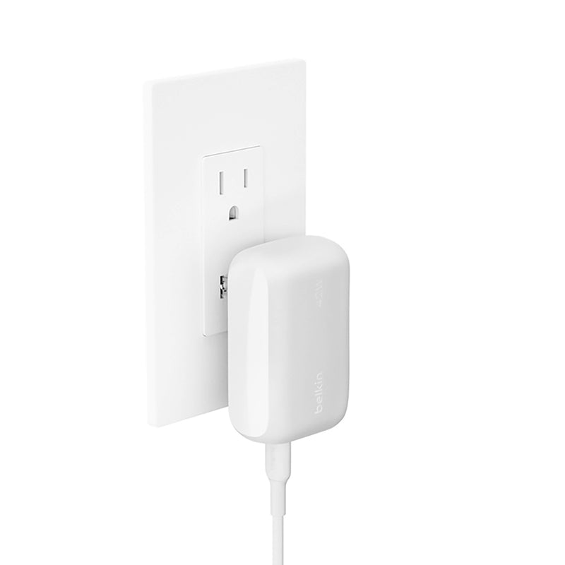 Belkin BoostCharge 42W Dual USB-A + USB-C Wall Charger with PPS and PD White