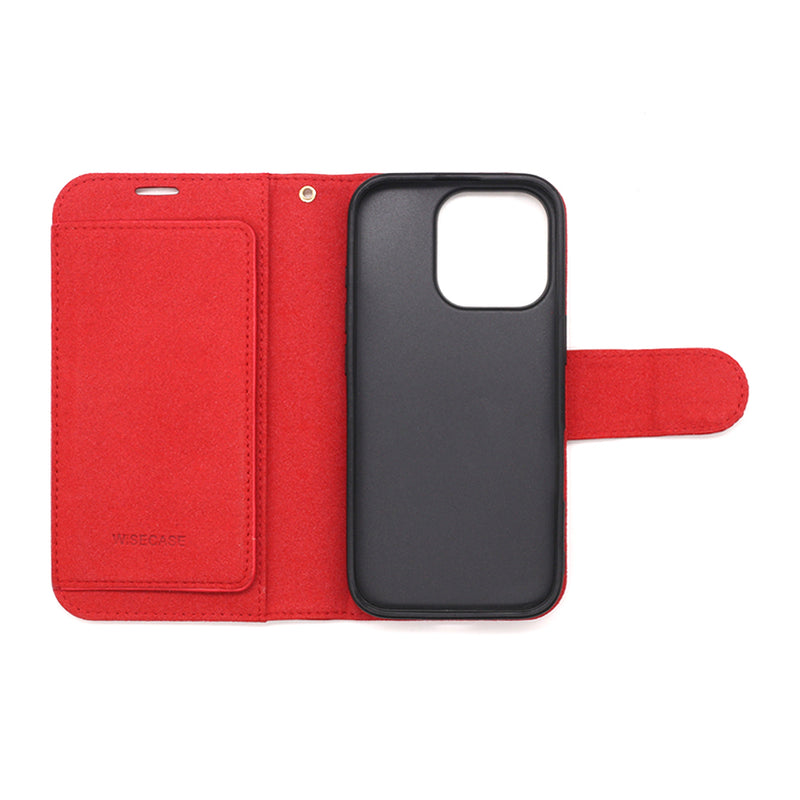 Wisecase iPhone 16 Pro Deluxe Wallet Folio Red