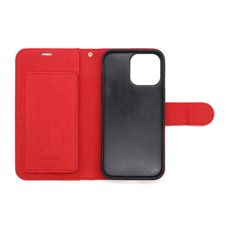 Wisecase iPhone 16 ProMax Deluxe Wallet Folio Red