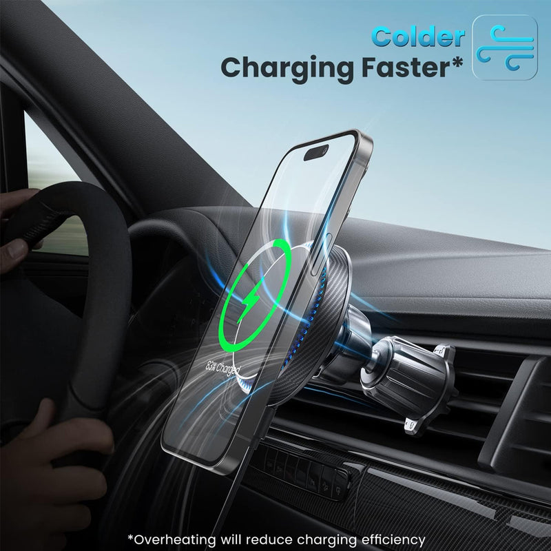Wisecase WH06-AV6S/AVU1 MagVent Wireless 15W Charging Mount Black