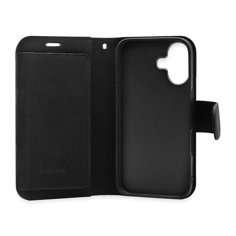 Wisecase iPhone 16 Deluxe Wallet Folio Black