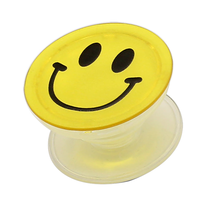 Popsnap Phone Grip&Stand With Swappable Top Yellow Smile