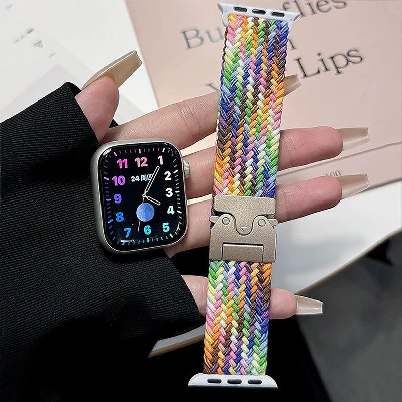 Machino MC-WS37 Apple Watch 42/44/45/49/46mm Premium Nylon Band Rainbow