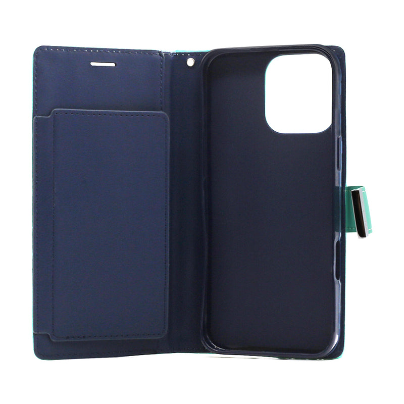 Wisecase iPhone 16 Pro Max Pocket Diary Wallet Cyan