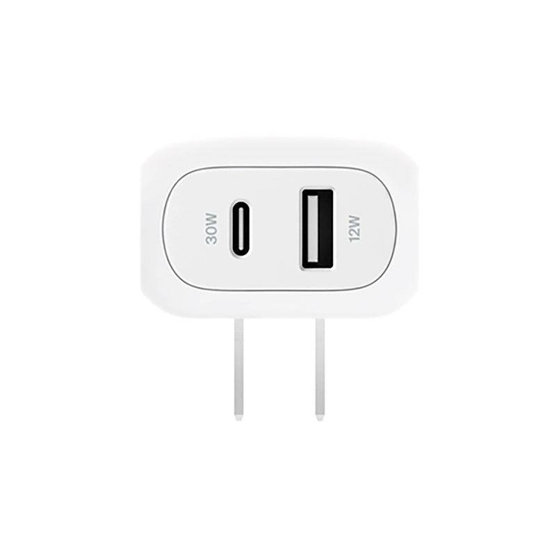 Belkin BoostCharge 42W Dual USB-A + USB-C Wall Charger with PPS and PD White