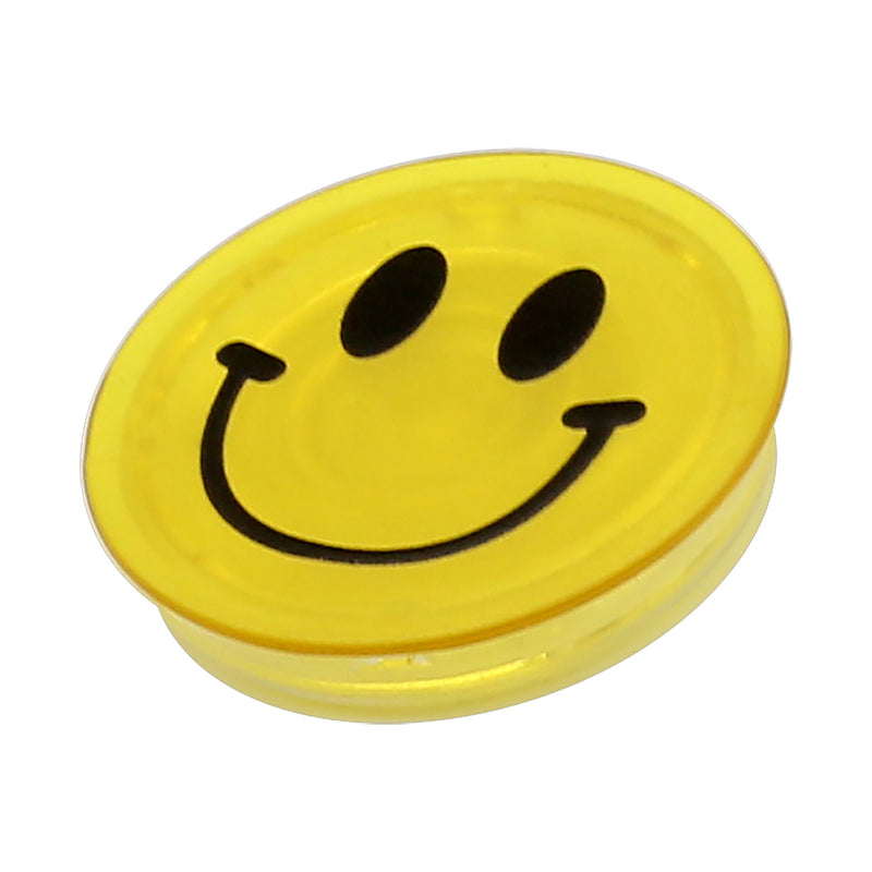 Popsnap Phone Grip&Stand With Swappable Top Yellow Smile