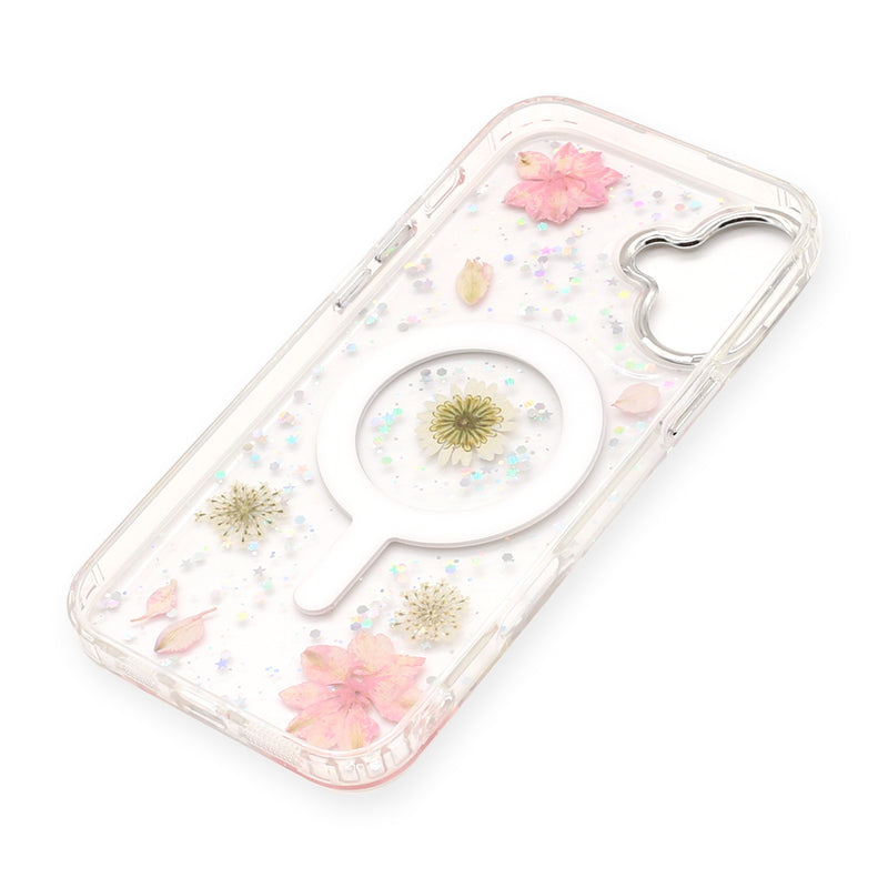 Wisecase iPhone 16 Plus Moda Print Magsafe Case White Chamomile