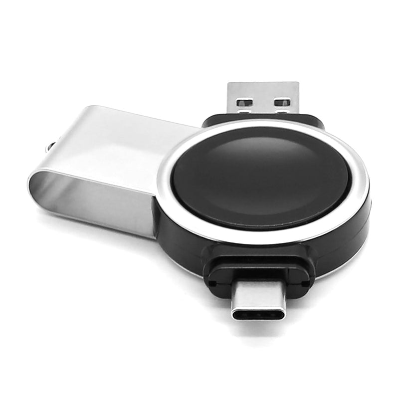 Doormoon Portable Galaxy Watch Charging Dongle Double-Side & Dual-Purpose Plug Black