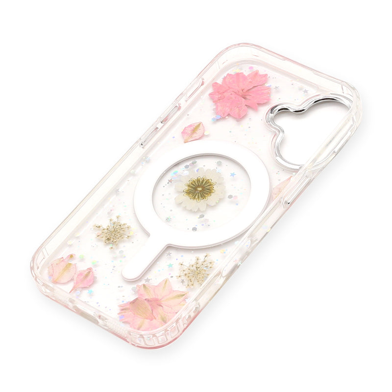 Wisecase iPhone 16 Moda Print Magsafe Case White Chamomile