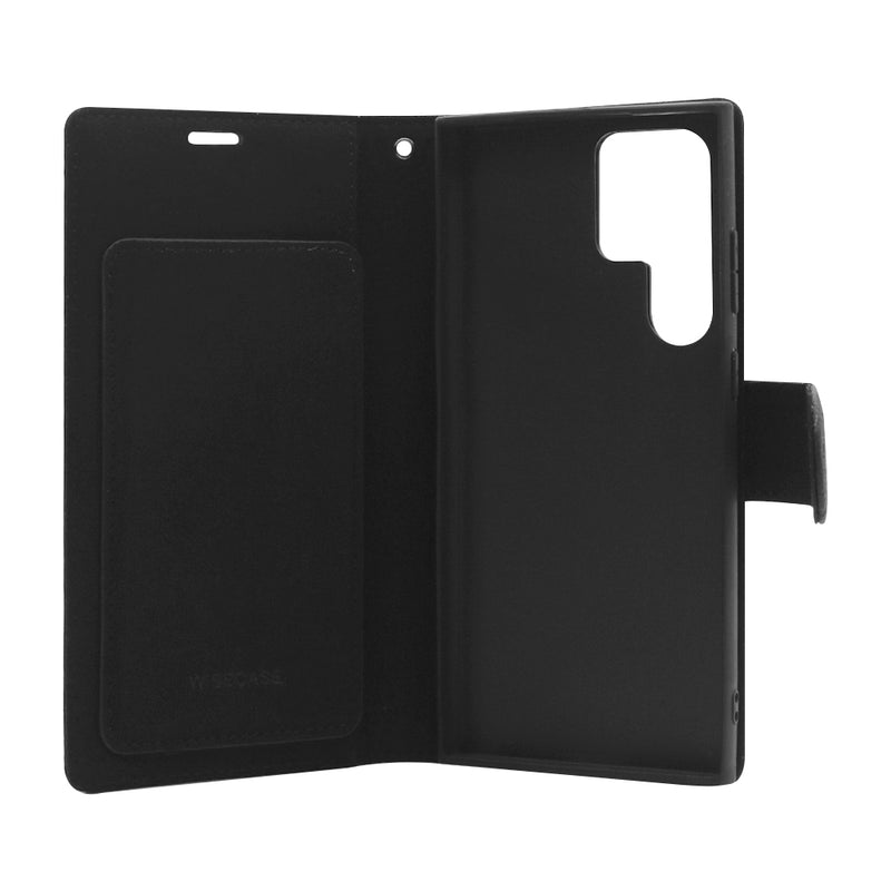 Wisecase Samsung Galaxy S23 Ultra Deluxe Wallet Folio Black