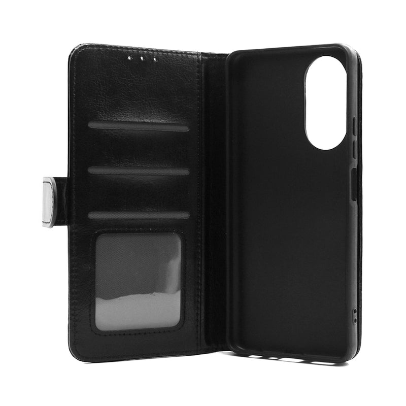 Wisecase OPPO A58 4G Wallet PU Case Black