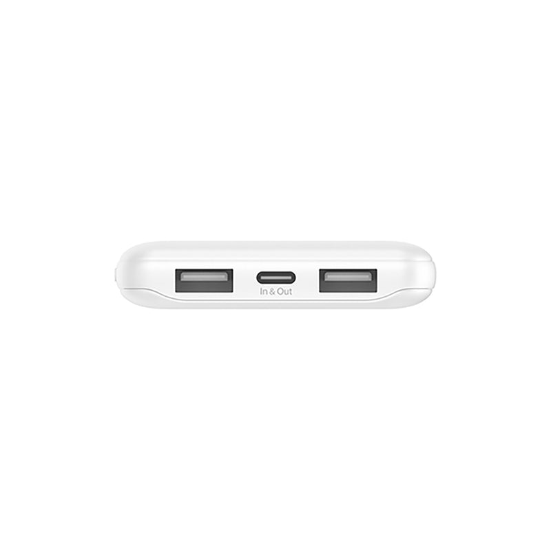 Belkin BoostCharge 10K Power Bank 15W 3 Port Charge + USB-A-C Connector Pearl White