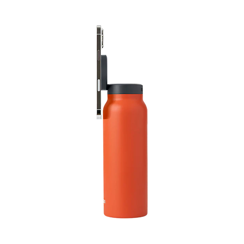 Ringo All-in-One Water Bottle with Magnetic Phone Mount - Orange 710ml (24oz)