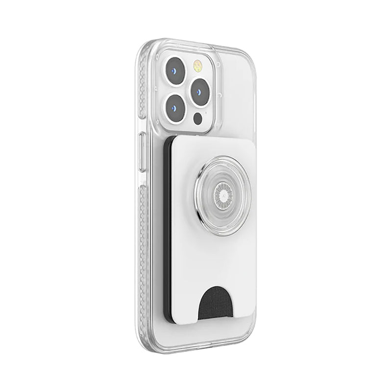 PopSockets PopWallet+ for MagSafe (G2) - White+Clear