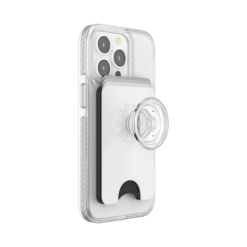 PopSockets PopWallet+ for MagSafe (G2) - White+Clear