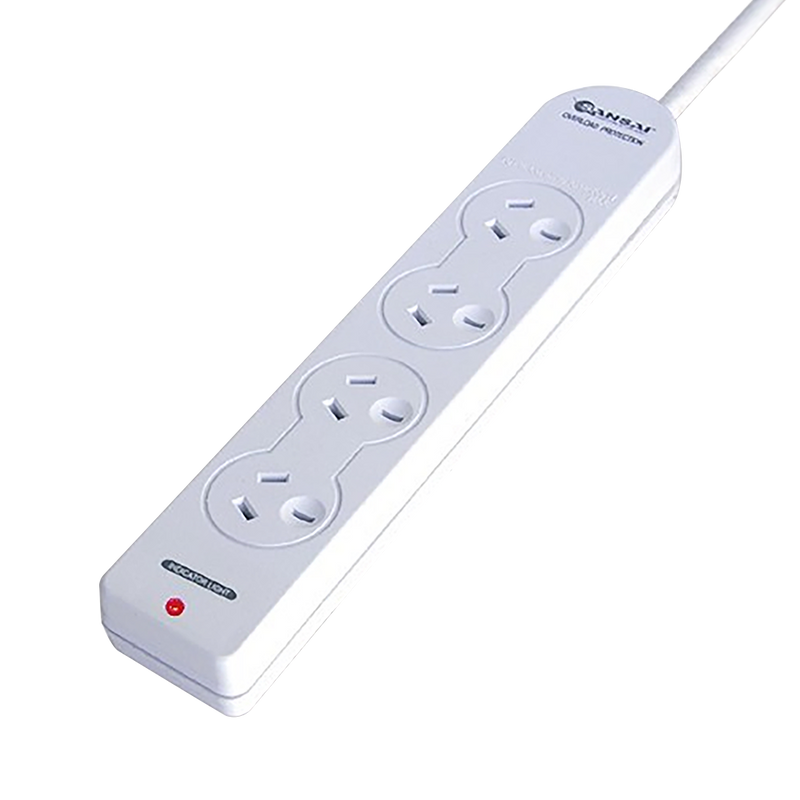 Sansai 4 Outlet Powerboard with Overload Protection White