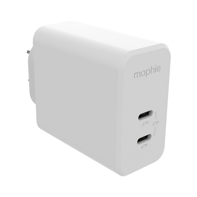 Mophie Speedport 67W Dual Port USB-C GaH Wall Charger White