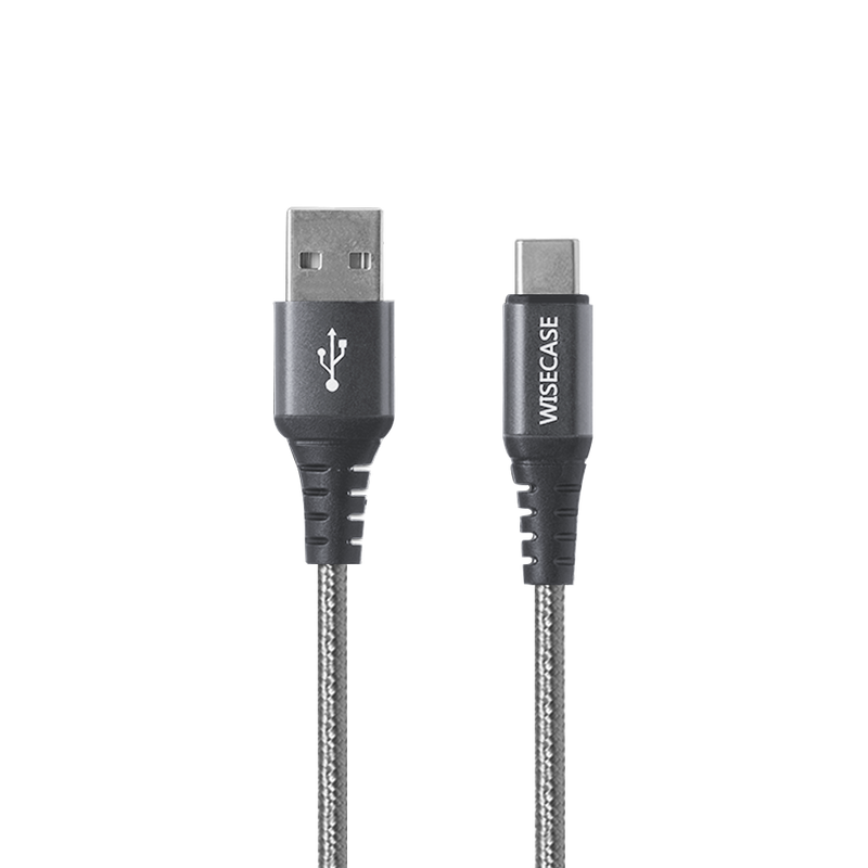 Wisecase 1.5M USB-C To USB-A Cable Grey