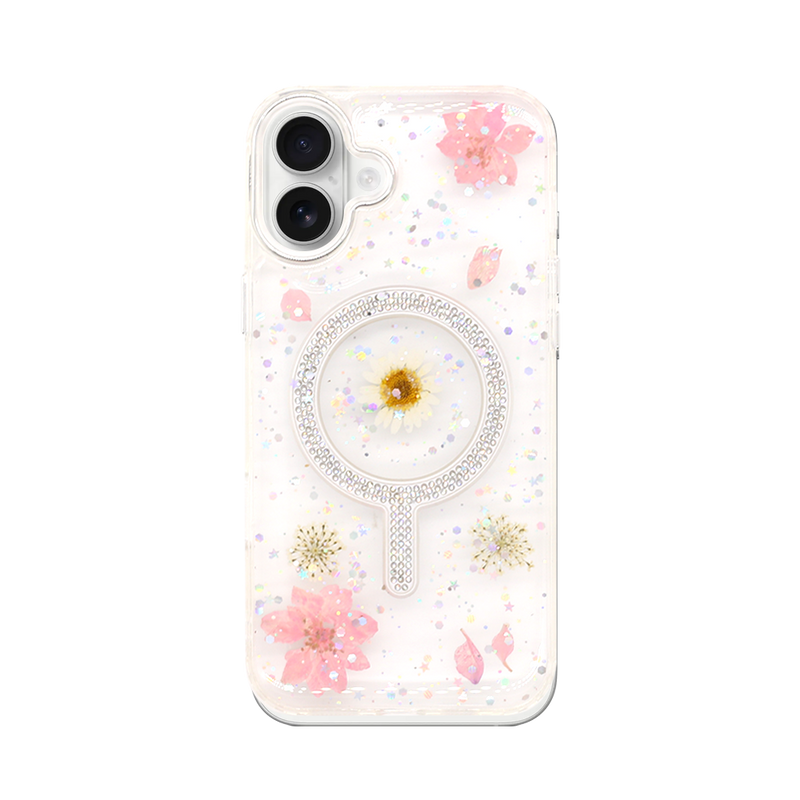 Wisecase iPhone 16 Plus Moda Print Magsafe Case White Chamomile