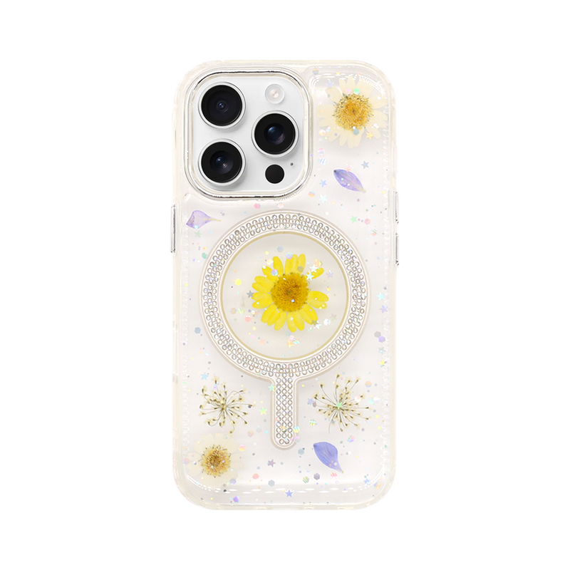 Wisecase iPhone 16 Pro Moda Print Magsafe Case Daisy