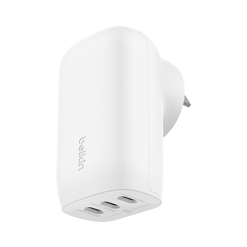 Belkin BoostCharge 67W 3 Port USB-C® Wall Charger with PPS + USB-C-C Cable White