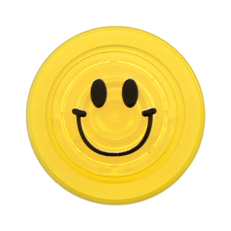 Popsnap Magnetic Phone Grip&Stand With Swappable Top Yellow Smile