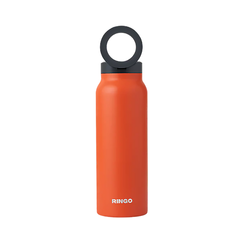 Ringo All-in-One Water Bottle with Magnetic Phone Mount - Orange 710ml (24oz)