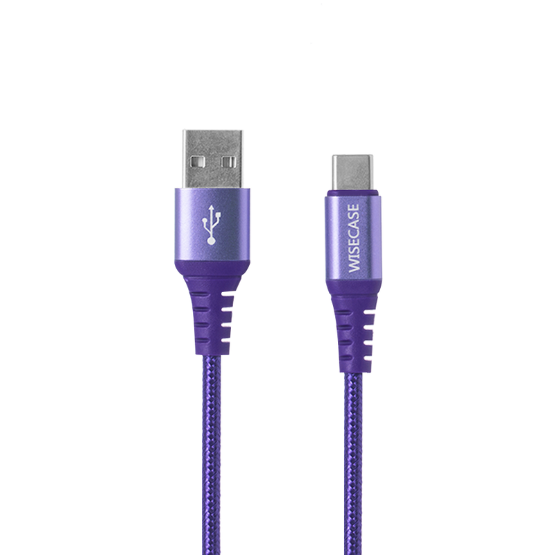 Wisecase 1.5M USB-C To USB-A Cable Purple