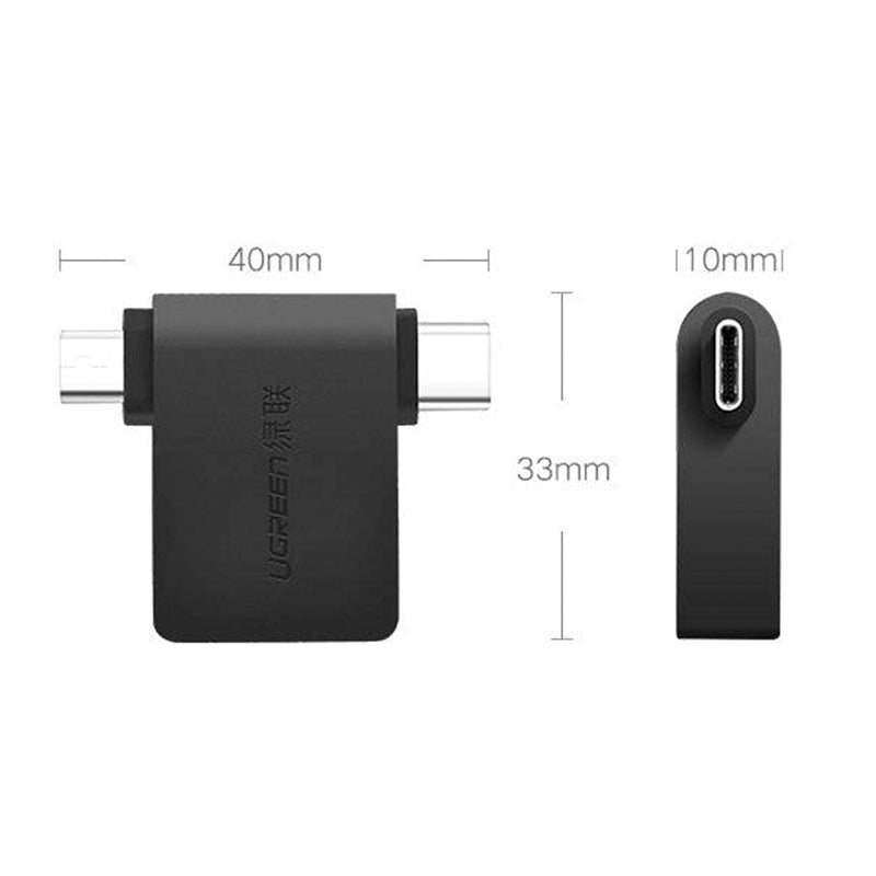 UGREEN 30453 Micro USB+ USB-C to USB 3.0 Adapter Black